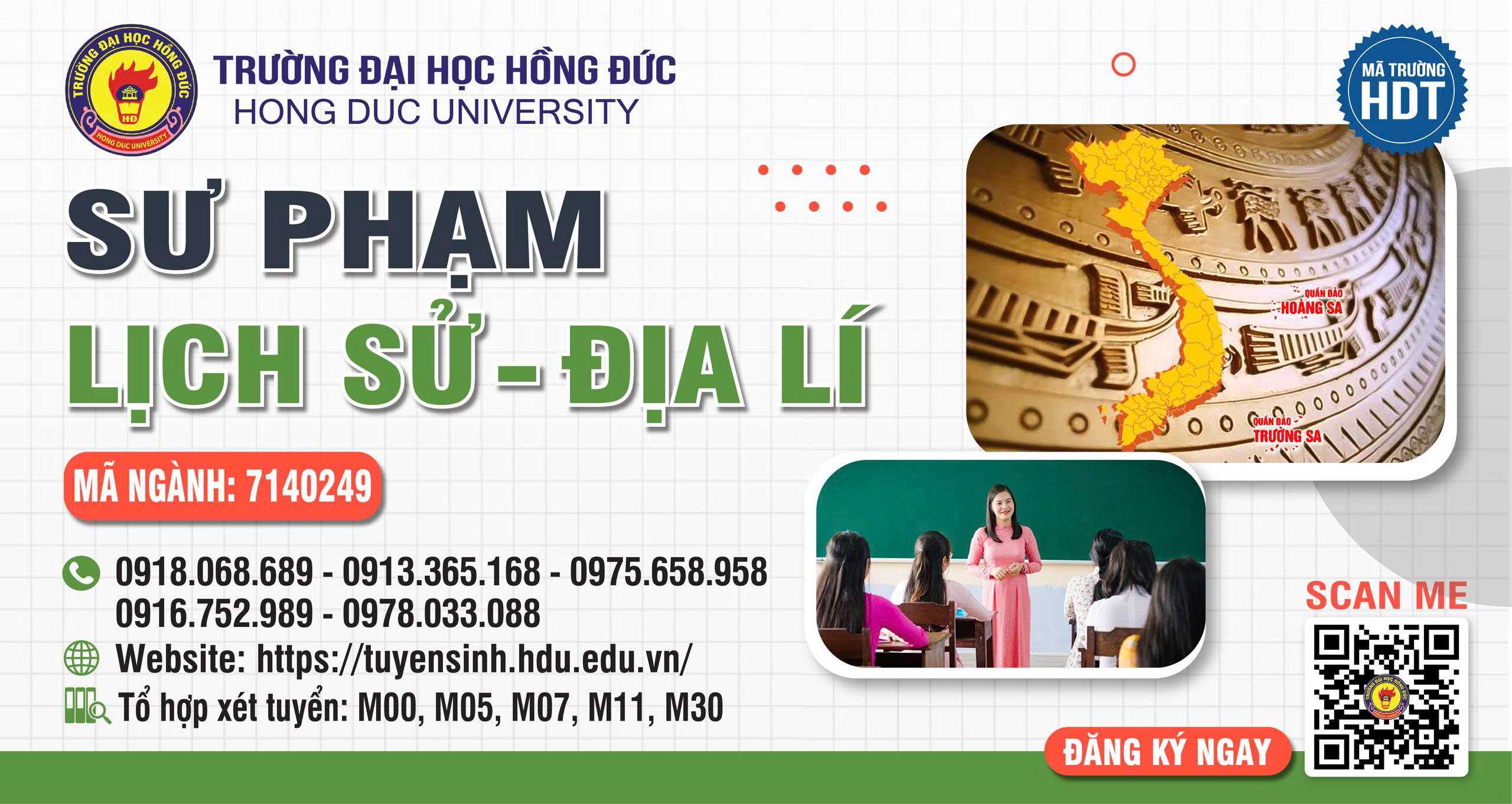 Ngành Sư phạm Lịch sử - Địa lý - Mã ngành: 7140249